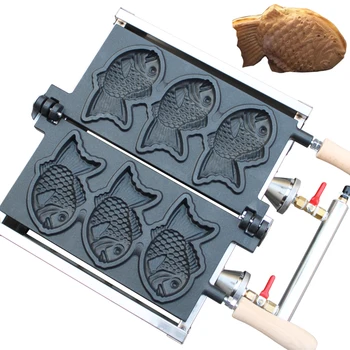 3 db PB-gáz fagyit taiyaki gép hal alakú gofri kúp készítő gép nem-bot taiyaki gofrisütőt