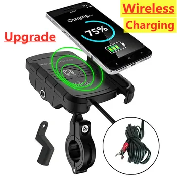 Motoros Telefon tulajdonosa Vezeték nélküli Töltő Moto Motoros Tükör, Mobil Állvány Támogatja az USB Gyors Vezeték nélküli Töltés Mobiltelefon-Hegy